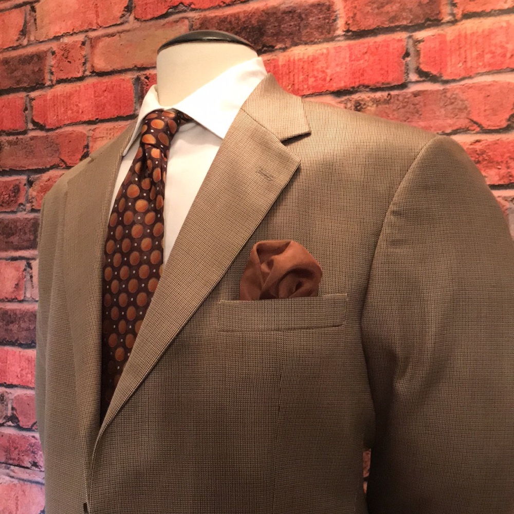 Andrew Fezza Tan Sport Coat Blazer with Brown Accents